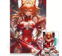 Rompecabezas de 1000 Piezas para Adolescentes La ira del Caballero Kitsune Juego Educativo Entrena tu Cerebro y Tus Manos Regalo para Amigos y Familiares 50x75cm