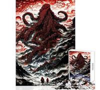 Rompecabezas de 1000 Piezas para Adolescentes La Llamada de Cthulhu Juego de ingenio Desafío difícil Juguetes de decoración para el hogar Ideal para Decorar el Escritorio (38x26cm)