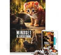 Rompecabezas de 1000 Piezas para Adolescentes La mentalidad lo es Todo Juego Imposible difícil y desafiante cumpleaños y Navidad 38x26cm