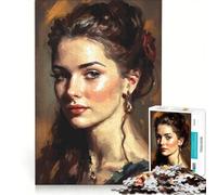 Rompecabezas de 1000 Piezas para Adolescentes La Mujer pintora Juego Educativo Regalo de cumpleaños cumpleaños y Navidad 50x75cm