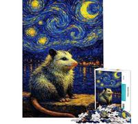 Rompecabezas de 1000 Piezas para Adolescentes La Noche Estrellada de la zarigüeya Juego desafiante Juguetes Juegos relajantes Carrera de Velocidad de Manos Regalos de cumpleaños (tamaño 38x52cm)