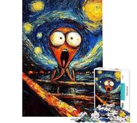 Rompecabezas de 1000 Piezas para Adolescentes La Noche Estrellada Grito de Terror Rompecabezas para Adolescentes Carrera de Velocidad Difícil y desafiante Juego de Juguetes desafiante 38x26cm