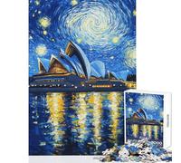 Rompecabezas de 1000 Piezas para Adolescentes La Noche Estrellada ópera Rompecabezas para Adultos Juegos Divertidos Desafío difícil Ayuda a ejercitar el Cerebro (Tamaño 38x52cm)