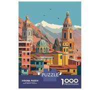 Rompecabezas De 1000 Piezas Para Adolescentes La Paz, Bolivia Cityscape Illustration Rompecabezas Para Adolescentes Juegos Relajantes Decoración Perfecta Regalos De Cumpleaños Y Únicos 70x50cm/1000pcs