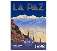 Rompecabezas De 1000 Piezas para Adolescentes La Paz Cityscape with Mountains Rompecabezas De Juguete para Decoración De Pared Desafío Difícil Regalo De Cumpleaños, Regalos, 52x38cm/1000pcs