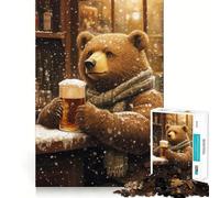 Rompecabezas de 1000 Piezas para Adolescentes La poción Invernal del Oso,Arte de Bordes Exactos,resolución de Problemas,Juego Divertido y Acogedor,decoración navideña (50x75cm)