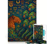 Rompecabezas de 1000 Piezas para Adolescentes La Prueba del Leopardo Pintura Abstracta Arte de Corte preciso Juego Divertido para concentrarse Tiempo de Juego Relajante Regalo de cumpleaños (50x75cm)