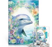 Rompecabezas de 1000 Piezas para Adolescentes La sabiduría de los Delfines Juego práctico Actividades Divertidas en casa, Regalos de cumpleaños, Regalos de Viaje, 75x50cm