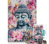 Rompecabezas de 1000 Piezas para Adolescentes La Serenidad de Buda con Loto,Corte preciso,Manualidades,diversión cognitiva,Juego de Ocio,decoración navideña para el hogar (38x52cm)