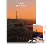 Rompecabezas de 1000 Piezas para Adolescentes La Torre Eiffel Francia Rompecabezas Juegos Familiares Carrera de Velocidad Juguete Educativo Tamaño 50x75cm