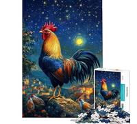 Rompecabezas de 1000 Piezas para Adolescentes La vigilia del Gallo Estrellado Juego práctico y Educativo Juguetes de Aprendizaje Regalos de cumpleaños Difícil (tamaño 38x52cm)