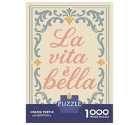Rompecabezas De 1000 Piezas para Adolescentes La Vita È Bella Text Art Rompecabezas para Adultos Juegos Divertidos Desafío Educativo De Análisis Y Lógica 70x50cm/1000pcs