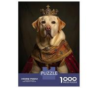 Rompecabezas De 1000 Piezas para Adolescentes Labrador The King Rompecabezas para Adolescentes Juego De Ingenio Regalos para Mujeres Desafiante De Completar 70x50cm/1000pcs