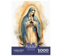 Rompecabezas De 1000 Piezas para Adolescentes Lady of Guadalupe Watercolor Artwork Rompecabezas para Adultos Juegos Familiares Decoración De Pared Regalos Y Cumpleaños Únicos 38x26cm/1000pcs