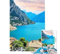 Rompecabezas de 1000 Piezas para Adolescentes Lago de Garda en Italia Rompecabezas DIY para Adolescentes Juguetes para Pasar el Tiempo en casa Durante Las Vacaciones Interacción Entre Padres e Hijos