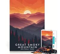 Rompecabezas de 1000 Piezas para Adolescentes Las Grandes Montañas Humeantes Arte de Corte Fino Juego Divertido para Entrenar la concentración y Relajarse Regalo Ideal para Navidad (38x26cm)