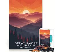 Rompecabezas de 1000 Piezas para Adolescentes Las Grandes Montañas Humeantes Juego de Ajuste Desafío Mental Juguete para un Momento de diversión Tranquila Escena navideña Arte (38x52cm)