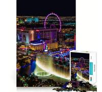 Rompecabezas de 1000 Piezas para Adolescentes,Las Vegas,Nevada,Juego de lógica Divertido y de Corte preciso,Juego Tranquilo,decoración navideña,Regalo (38x52cm)