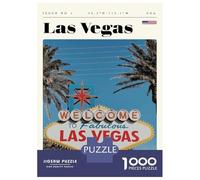 Rompecabezas De 1000 Piezas Para Adolescentes Las Vegas Nevada Welcome Sign Travel Art Rompecabezas Para Adultos Juego De Ingenio Para Mejorar La Memoria Regalos Para Amigos Y Familiares 52x38cm/1000p
