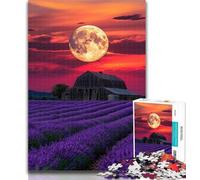 Rompecabezas de 1000 Piezas para Adolescentes Lavanda bajo la Luna Rompecabezas de 1000 Piezas para Adolescentes y Adultos Entrena tu Cerebro y Tus Manos Regalo de cumpleaños 26x38cm