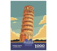 Rompecabezas De 1000 Piezas para Adolescentes Leaning Tower of Pisa Italy Poster Rompecabezas para Adultos Juegos Familiares Difícil Difícil Cumpleaños Y Navidad 70x50cm/1000pcs