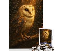 Rompecabezas de 1000 Piezas para Adolescentes Lechuza común bajo la Lluvia Juguetes antiestrés Regalos de Amigo Secreto Juego de ingenio desafiante para completar tamaño 38x52cm