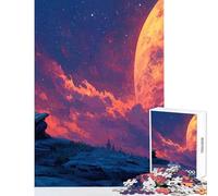 Rompecabezas de 1000 Piezas para Adolescentes Lector Nocturno bajo una Luna Gigante Juguete Decorativo de Pared Ideal para Juegos de relajación Juegos difíciles y desafiantes (tamaño 50x75cm)