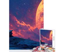 Rompecabezas de 1000 Piezas para Adolescentes Lector Nocturno bajo una Luna Gigante Juguetes antiestrés Regalos para Mujeres y Hombres Juegos educativos Actividades Divertidas en casa (38x52cm)