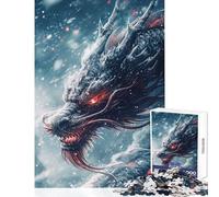 Rompecabezas de 1000 Piezas para Adolescentes Legendario dragón de Hielo Juguetes de decoración del hogar Gran Regalo Juego práctico Lista de Deseos con Papá Noel tamaño 38x52cm