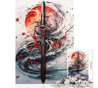 Rompecabezas de 1000 Piezas para Adolescentes Legendario samurái Katana Juguetes de decoración del hogar Gran Regalo para Juegos Juego Educativo Mejora el Amor Entre Parejas tamaño 38x52cm