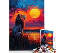 Rompecabezas de 1000 Piezas para Adolescentes León bajo el Sol Juego Relajante para Mejorar la Memoria Decoración para el hogar Juguetes para Entrenar el Cerebro y Las Manos (75x50cm)
