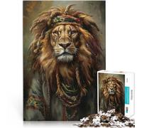 Rompecabezas de 1000 Piezas para Adolescentes León Rasta del Reggae de Jamaica Juegos educativos Juego de desafío único 38x26cm