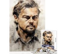 Rompecabezas de 1000 Piezas para Adolescentes Leonardo Dicaprio Juguete Educativo Regalos de cumpleaños Juegos Divertidos colección de Artistas Bellas Artes tamaño 38x26cm