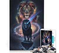 Rompecabezas de 1000 Piezas para Adolescentes Leones Cósmicos︰ Guardianes Celestiales, Juegos Divertidos, Entrena tu Cerebro y Manos, Mejora el Amor Entre Parejas 38x52cm