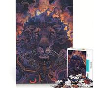 Rompecabezas de 1000 Piezas para Adolescentes Leones Frente a un Cielo Colorido Juegos educativos Actividades Divertidas para Hacer en casa colección de Artistas Bellas Artes 38x26cm