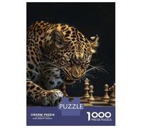 Rompecabezas De 1000 Piezas para Adolescentes Leopard Chess Rompecabezas Juegos Relajantes Regalos para Mujeres Cumpleaños 52x38cm/1000pcs