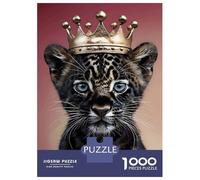 Rompecabezas De 1000 Piezas para Adolescentes Leopard Cub King Rompecabezas para Adultos Juguete Decoración De Pared Patrón De Montaje Gran Regalo para Jugar 38x26cm/1000pcs