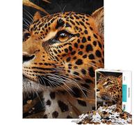 Rompecabezas de 1000 Piezas para Adolescentes Leopardo en follaje Dorado Rompecabezas para Adultos Juego de ingenio difícil Ideal para Regalar a Amigos y Familiares (tamaño 50x75cm)