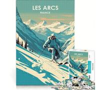 Rompecabezas de 1000 Piezas para Adolescentes Les Arcs France, Juegos Familiares, antiestrés, Regalos para Amigos y Familiares 38x26cm