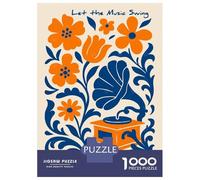 Rompecabezas De 1000 Piezas para Adolescentes Let The Music Swing Floral Art Rompecabezas para Adultos Juegos Divertidos Regalos para Mujeres Desafiantes De Completar 70x50cm/1000pcs