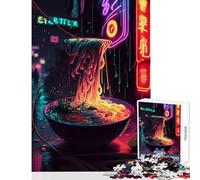 Rompecabezas de 1000 Piezas para Adolescentes Letrero de neón de Ramen Juguetes de decoración del hogar Gran Regalo Juego práctico Lista de Deseos con Papá Noel tamaño 50x75cm