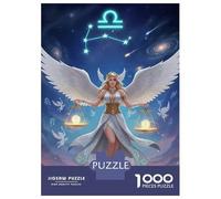Rompecabezas De 1000 Piezas para Adolescentes Libra Zodiac Angel with Scales Rompecabezas para Adultos Juegos Familiares Vacaciones En Casa Matar El Tiempo Difícil Y Desafiante 70x50cm/1000pcs