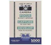 Rompecabezas De 1000 Piezas para Adolescentes Life Is A Like Camera Rompecabezas para Adultos Juguete Decoración De Pared Patrón De Montaje Gran Regalo para Jugar 70x50cm/1000pcs