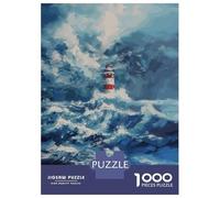 Rompecabezas De 1000 Piezas para Adolescentes Lighthouse in The Storm Rompecabezas para Adultos Juego De Ingenio Desafío Difícil Cumpleaños 52x38cm/1000pcs
