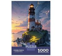 Rompecabezas De 1000 Piezas para Adolescentes Lighthouse Ocean Fantasy Rompecabezas para Adultos Juguetes Antiestrés Ensamblaje De Patrones Desafiante De Completar 38x26cm/1000pcs
