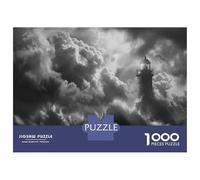 Rompecabezas De 1000 Piezas para Adolescentes Lighthouse Storm Waves Rompecabezas para Adultos Juegos Relajantes Regalos para Mujeres 38x26cm/1000pcs