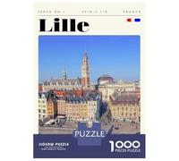 Rompecabezas De 1000 Piezas para Adolescentes Lille France Travel Art Rompecabezas para Adultos Juego Práctico Ensamblaje De Patrones Regalo De Cumpleaños, Regalos, 70x50cm/1000pcs