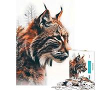 Rompecabezas de 1000 Piezas para Adolescentes Lince Cazador de Otoño Difícil y desafiante Decoración para el hogar Juego de ingenio Apto para Mayores de 14 años (38x26cm)