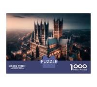 Rompecabezas De 1000 Piezas para Adolescentes Lincoln Cathedral Gothic Architecture Rompecabezas para Adultos Juego Práctico Pero Divertido Y Humorístico Regalos para Reducir El Estrés 70x50cm/1000pc