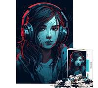 Rompecabezas de 1000 Piezas para Adolescentes Lindo Anime Gamer Girl Juegos relajantes Juguetes adictivos para Cultivar la Paciencia Gran Regalo desafío difícil (tamaño 38x26cm)